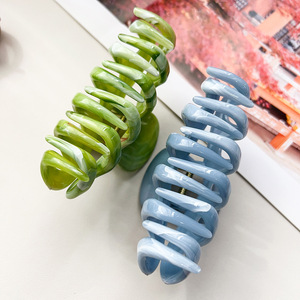 Nouveaux accessoires capillaires 2026 : Pince à cheveux et pince requin haut de gamme, élégants, faits main, en plastique marbré, motif citrouille, pour femme, pour l'arrière de la tête, transfrontaliers - Product Image 3