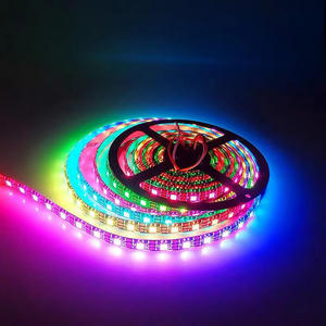 WS2812B 5V 60Leds/M Blanco Negro Cobre PCB Direccionable <span class=keywords><strong>SMD5050</strong></span> Pixel <span class=keywords><strong>RGB</strong></span> Tira de <span class=keywords><strong>LED</strong></span> con <span class=keywords><strong>IP20</strong></span> Control remoto para Club - Product Image 3