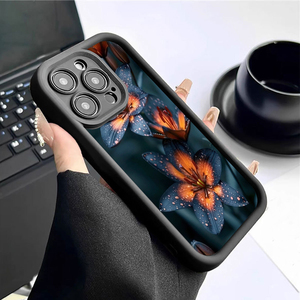 Funda Protectora para Teléfono Móvil <span class=keywords><strong>Samsung</strong></span> <span class=keywords><strong>Galaxy</strong></span> A07 A17 A56 S26 <span class=keywords><strong>Ultra</strong></span>, Diseño de Flores Azules y Naranjas, Estilo Lente de Escala, Resistente a Impactos, TPU - Product Image 5