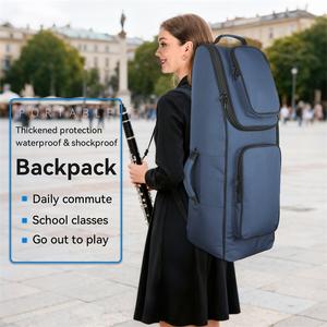 Étui de transport pour flûte et <span class=keywords><strong>clarinette</strong></span>, imperméable, léger, durable, antichoc, pour débutants, avec fermeture éclair, bandoulière réglable, extérieur - Product Image 1