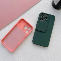Étui de protection pour appareil photo coulissant couleur bonbon étuis iphone 16 15 14 Étui de téléphone portable antichoc en TPU souple avec protection pour appareil photo