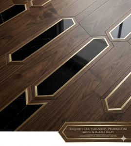 <span class=keywords><strong>Parquet</strong></span> en bois incrusté de marbre, silencieux, couche supérieure de 3 mm, ignifuge, sans formaldéhyde, étanche, à clipser, pour salon et villa - Product Image 3