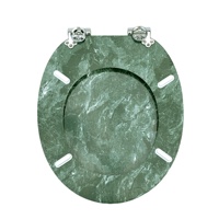 Siège de toilette à fermeture douce en MDF imprimé marbre avec charnières en alliage de zinc et plaque de protection, garantie 1 an pour salle de bain