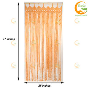 Tapisserie murale en macramé moderne faite à la main, 100% coton, grande toile de fond pour rideau de porte, Ecoka, prix abordable - Product Image 2