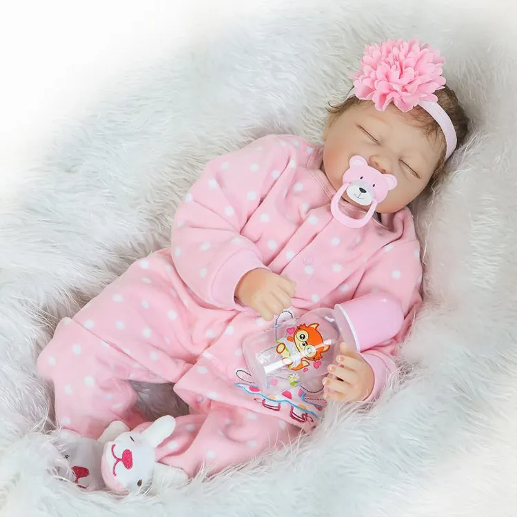 Zhoya New Sleeping Silicone Reborn Doll Real Handmade Vinyl Reborn Baby Dolls Mold Newborn Clothes Kits Reborn Doll