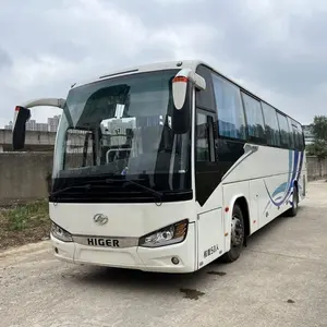 Obral Bus mewah Higer 2 + 2 tata letak 50 tempat duduk penumpang Bus pelatih kulit pelatih Manual