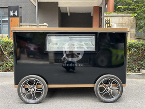 Usine Mobile Ice Cream Push Cart Congélateur Cart Ice Cream Mini Food Trick pour Snack Food Delivery - Product Image 3