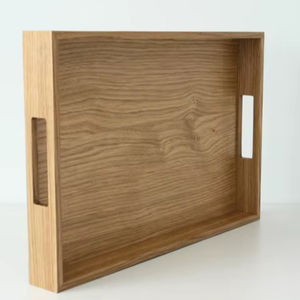 Find similar icon Elegant <b>Wood</b> Round Serving Tray with Gold Metal <b>Handles</b> Durable Rustic Wooden Platter for Home, Kitchen - Product Image 1