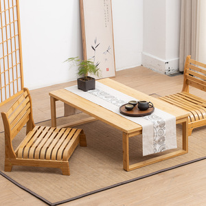 Japanese Style <b>Bamboo</b> Coffee <b>Table</b> Solid Wood Tatami Tea <b>Table</b> With Drawer For Living Room Or Balcony Use - Product Image 2