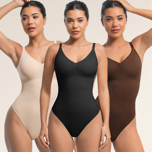 Hexin Groothandel Naadloze Ademende Full Body Shapewear Voor Dames Met Hoge Taille Ingebouwde Bh Taille En Buikcontrole String Bodysuit - Product Image 1