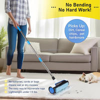 Brosse de nettoyage de tapis et de sols télescopique en plastique de qualité industrielle, à deux types de poils, fabrication directe usine, OEM