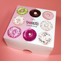 Carpas de Embalaje para Donuts de Papel Artístico Personalizables, Materiales Reciclados, Impresión CMYK, Laminado Mate, Logotipo Personalizado, Uso en Alimentos y Bebidas