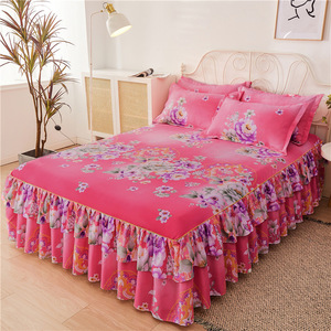 Home <b>Bed</b> Textile Sheets Three-pieces Bedding Cover Flat Sheet Flower <b>Bed</b> Cover Soft Warm <b>Bed</b> Sheets Sets. - Product Image 4