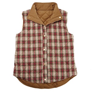 2020 YIWU Factory Plaid Femmes Gilet matelassé réversible surdimensionné en Stock - Product Image 1