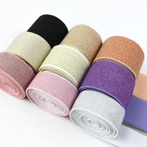 Meetee KY1000 2.5-5cm Nylon Colored Filigree Elastic Strap Garment Decorative Accessories Clothes Webbing Rubber Elastic Band