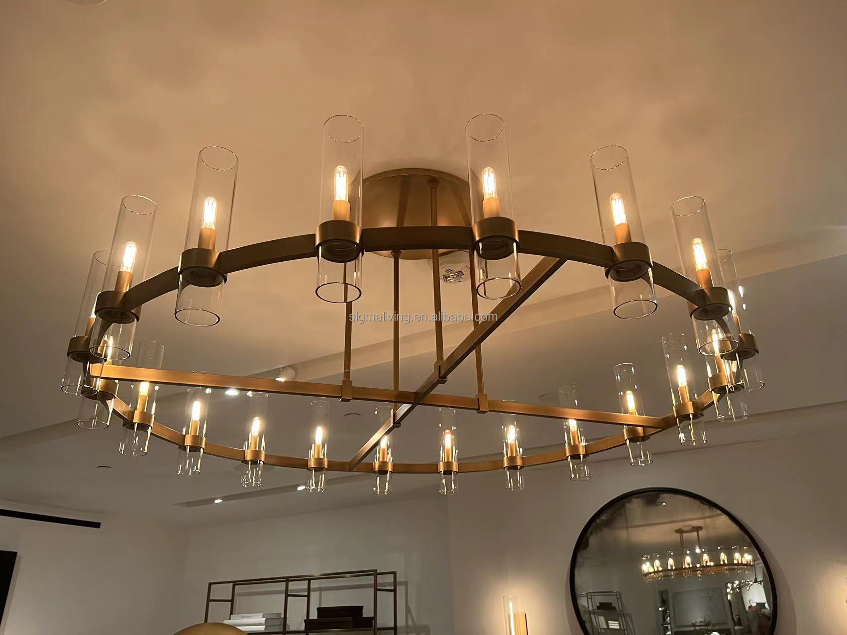 Wholesale Decorative Nordic LED Lighting Crystal Pendant Lamp Modern Luxury Style Design for High Ceilings Indoor Chandelier