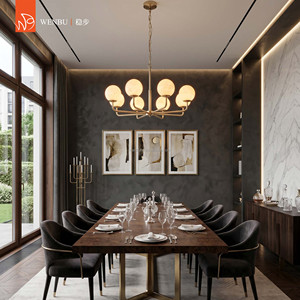 6-<b>light</b> Spanish alabaster chandelier for villa dining room foyer <b>lounge</b> decor - Product Image 2