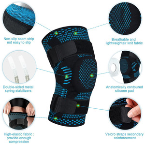 Knitted Sports Knee Brace Copper Fiber Four Way Elastic Nylon Compression Support Unisex Multiple Sports Protection - Product Image 4