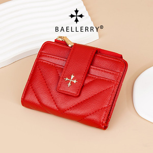 Portefeuille pour femme Baellerry rouge multifonctionnel avec fermeture éclair, porte-monnaie avec emplacements pour cartes et compartiment pour billets pour un usage quotidien - Product Image 3