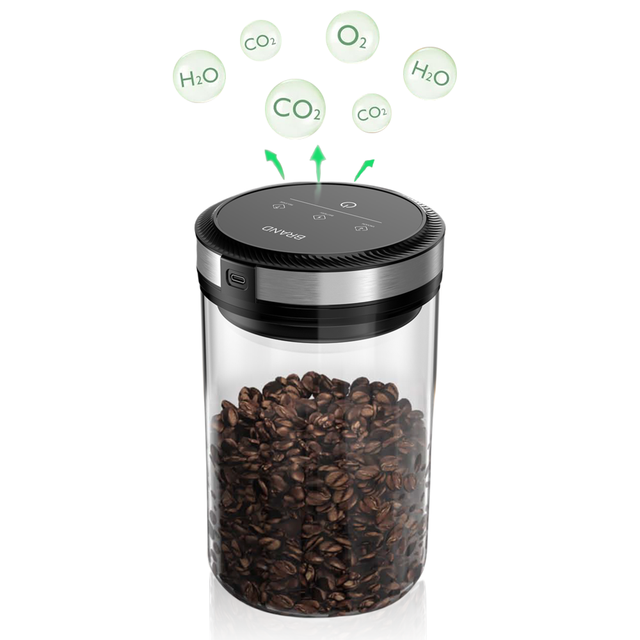 OEM Vacuum Coffee Canisters with Airtight Lids Auto Vacuum and Stop Touch Screen Storage Jar 1.6L
