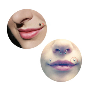 À la mode ASTM F136 plaqué or oreille Piercing bijoux lèvre Monore Cartilage goujon Tragus haltère Zircon hélice pour les mariages - Product Image 5
