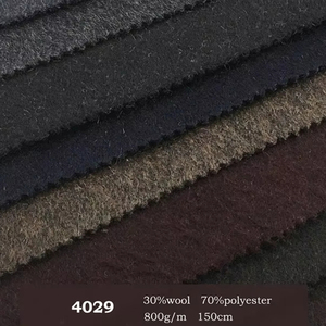 Bán buôn Trắng boucle Merino dệt kim Poly Viscose <span class=keywords><strong>Polyester</strong></span> 100% len len Tweed vải cho áo cho nam giới phù hợp với Len mũ - Product Image 2