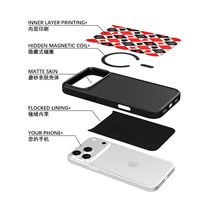 Coque de téléphone AG Feeling Black Edge avec motif poker doré pour iPhone 17, 17 Pro Max, 16 Pro, 15 – Coque magnétique