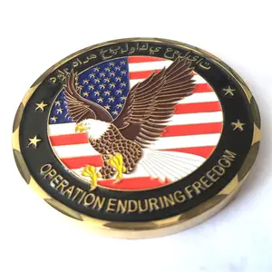 Top Quality US Eagle Wing Gold Coins Custom Die Cast Enamel MVP Sports Challenge Coins Badges Metal Collectible Coin