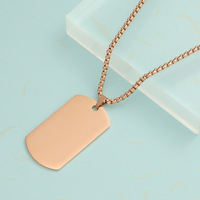 Collier personnalisé Hip Hop pour hommes boîte en acier inoxydable chaîne plaqué Laser gravé motif géométrique fêtes anniversaires