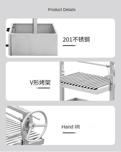 Parrilla Argentina de Acero Inoxidable de Nuevo Diseño Santa Maria para Restaurantes, Uso Interior y Exterior - Product Image 4