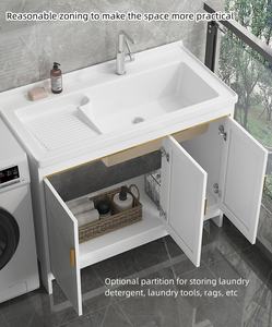 Lavabo en céramique de style moderne avec planche à laver en aluminium Lavabo intégré extérieur pour hôtels et salles de bains - Product Image 5