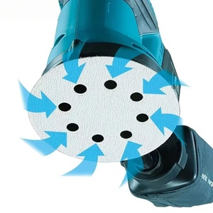 Outil électrique au design compact avec sac anti-poussière, machine à poncer légère sans balais Li-ion pour le travail du bois et la finition de meubles - Product Image 3