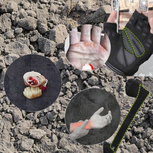 Gants de musculation de sport, entraînement, exercice, fitness, antidérapants, en cuir, réglables, avec sangle de poignet, poids pour la paume, salle de sport - Product Image 3