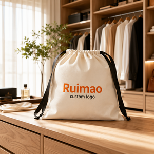 Sacs à poussière en velours personnalisés avec cordon de serrage pour bijoux, sacs à main, pochettes d'emballage cadeau réutilisables en toile de coton blanc pour cosmétiques et bijoux - Product Image 6