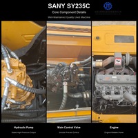 Excavatrice SANY SY235C d'occasion, 23 tonnes, godet de 1,2 m3, moteur de 128 kW, pelle hydraulique sur chenilles, prête à l'exportation, à vendre