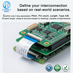 Custom Electronic 0.5 1.0 1.25mm Pitch 4p 6 10-64 Pin A/B Type FFC Flexible Flat Ribbon Cable Blue/White PET - Product Image 3