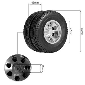 <span class=keywords><strong>Kit</strong></span> de 2 roues arrière <span class=keywords><strong>Tamiya</strong></span> avec moyeu et pneus en caoutchouc pour camions tracteurs, remorques et voitures <span class=keywords><strong>RC</strong></span> 1/14 - Product Image 2