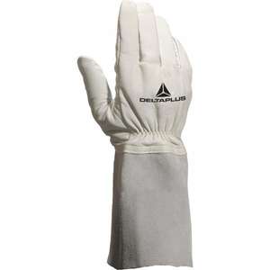 DELTA PLUS - TIG15K08 Gant de soudeur en cuir gris avec gantelet de 15 cm (multi-pack) - EAN 3295249033965 GLOVES - Product Image 1