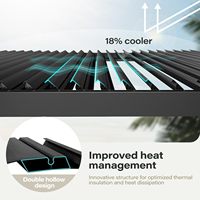 Pergola bioclimatique motorisée à lames orientables, résistante aux intempéries, avec panneaux en verre pour l'hiver