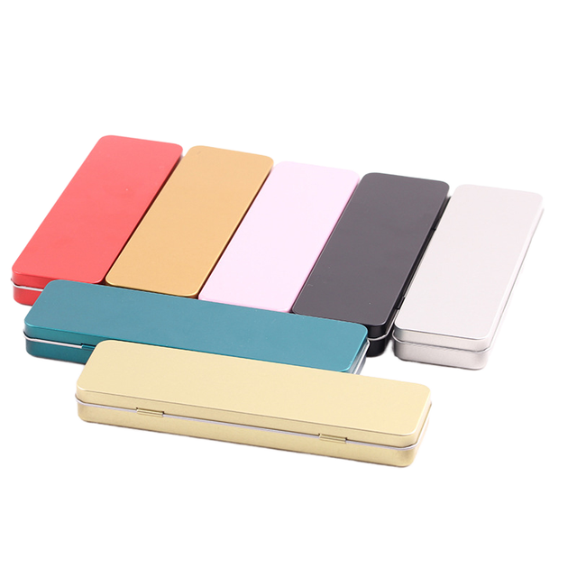 XINYU OEM Custom Logo Promotional Rectangular Metal Pencil Case Clip Closure 16.5x6.5x2.5cm-Student Kids Gift Packaging Case