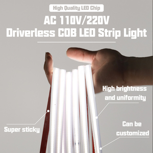 Nueva <span class=keywords><strong>Tira</strong></span> de Luz <span class=keywords><strong>LED</strong></span> <span class=keywords><strong>COB</strong></span> Cortable sin Controlador, 110V <span class=keywords><strong>220V</strong></span>, Luz Blanca Cálida, Flexible - Product Image 4