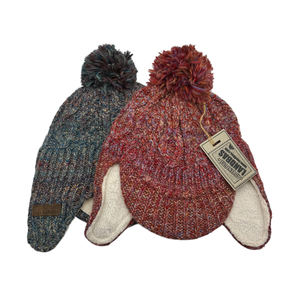 Gorro de Punto Liso con Parche de Cuero, Garantía de Calidad Personalizada, 72% Acrílico, 28% Lana, para Invierno/Esquí, Unisex, para Adultos - Product Image 2