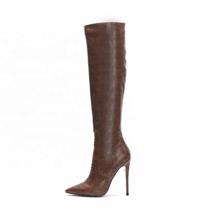 Nuovi <span class=keywords><strong>Stivali</strong></span> da Donna <span class=keywords><strong>con</strong></span> Stampa Animalier, <span class=keywords><strong>Tacco</strong></span> a Spillo e Cerniera Laterale, <span class=keywords><strong>Stivali</strong></span> Alti al Ginocchio per Ufficio, Scuola e Outdoor, Taglia 45 - Product Image 4