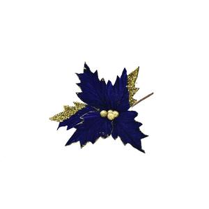 Petite fleur bleu foncé et or avec paillettes - Product Image 1