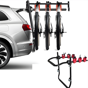 Support universel pour vélos à fixer sur le coffre de voiture, <span class=keywords><strong>porte</strong></span>-vélos pour voiture avec cadre en acier antirouille, rembourrage doux et sangles de sécurité - Product Image 1