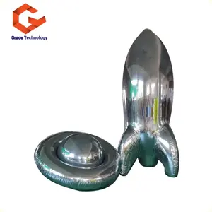 Bola de espejo inflable colgante personalizada, modelo OVNI gigante, globo de espejo inflable de plata para Decoración