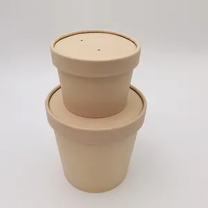 Kingwin Disposable Hot Soup Paper Bowl With Lid Eco Friendly Soup Cup