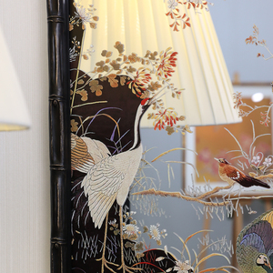 Miroir décoratif mural en bois avec cadre noir de style Art déco antique, représentant un paon divin, pour le <span class=keywords><strong>salon</strong></span> ou le bureau - Product Image 6