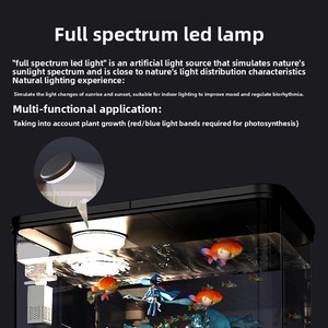 Klein modern huishoudelijk goudvisaquarium, hoge definitie transparant <span class=keywords><strong>aquarium</strong></span>, weinig onderhoud, ingebouwde filter, geen waterverversing nodig. - Product Image 4