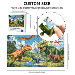 Rompecabezas Mundo Dinosaurio Personalizado Fabricante Rompecabezas 100 Piezas Personalizado para Niños con Certificado FSC - Product Image 2